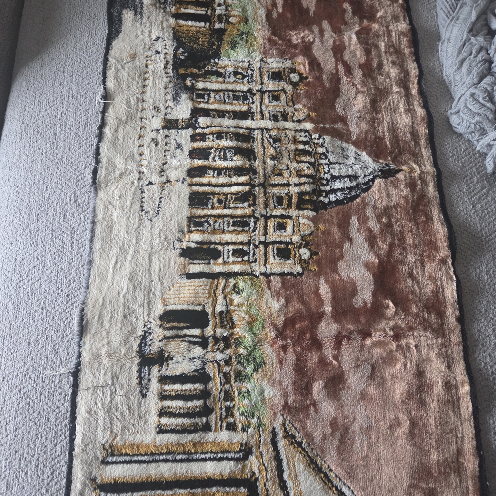Vintage St. Peter’s Basilica Vatican Tapestry Wall Hanging Rug Rome Souvenir - Picture 2 of 11